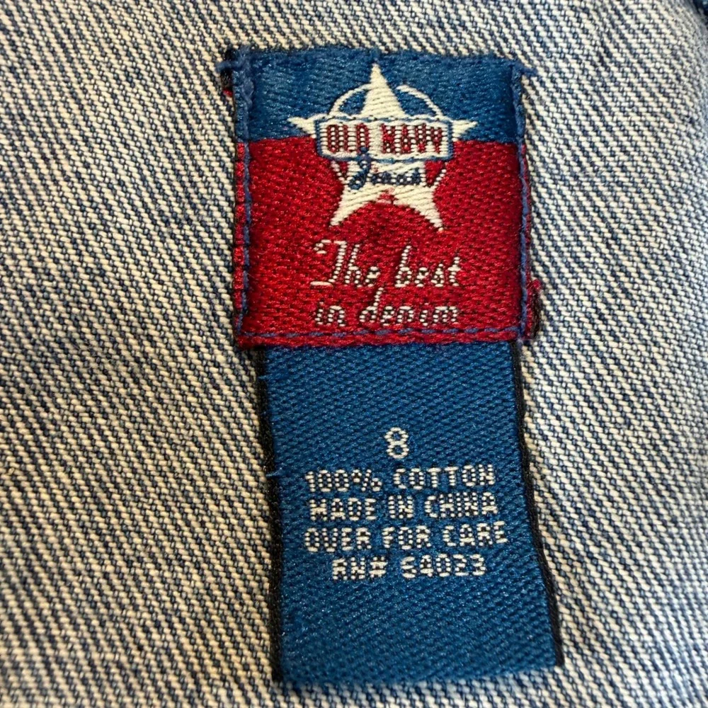 Old Navy Kids Vintage Denim Carpenter Overalls Size 8 Medium Wash Cotton 100%